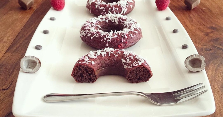 Schoko Himbeer Kokosnuss Donuts