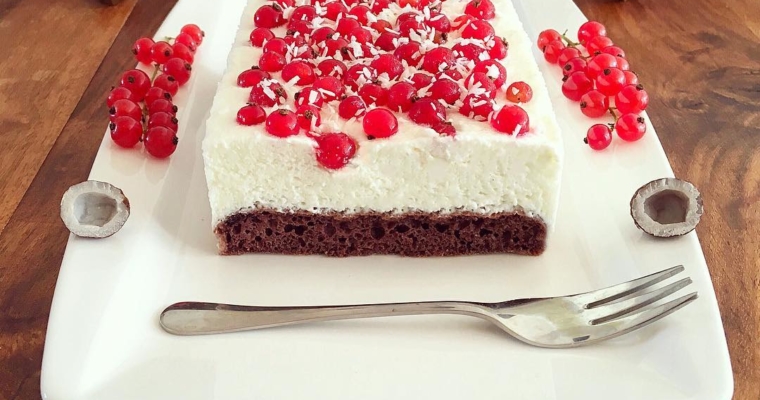 Schoko Kokosnuss Johannisbeer Kuchen