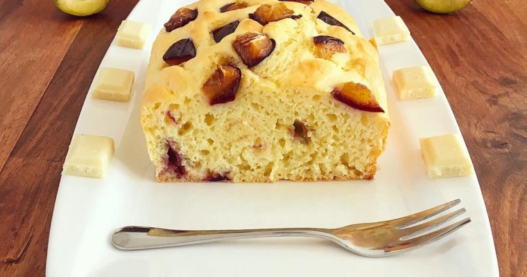 Weiße Schoki Pflaumen Kuchen