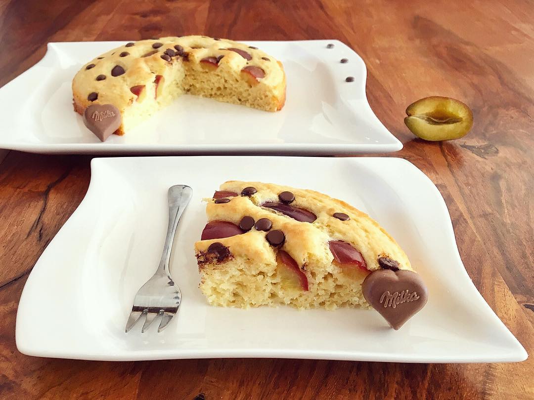 Chocolate Chip Plum Cake