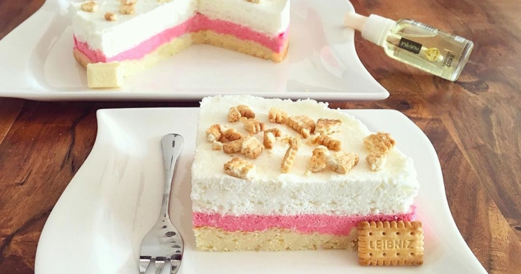 White Chocolate Pink Butterbiscuit Cake