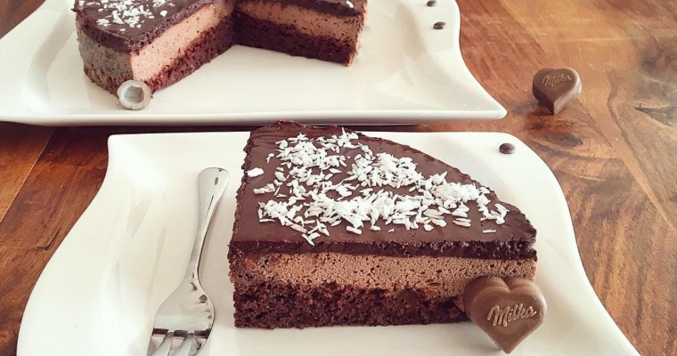 Dreifach Schoko Kokosnuss Kuchen