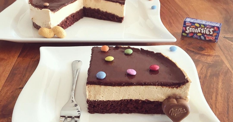 Schoko Erdnussbutter Smartie Kuchen