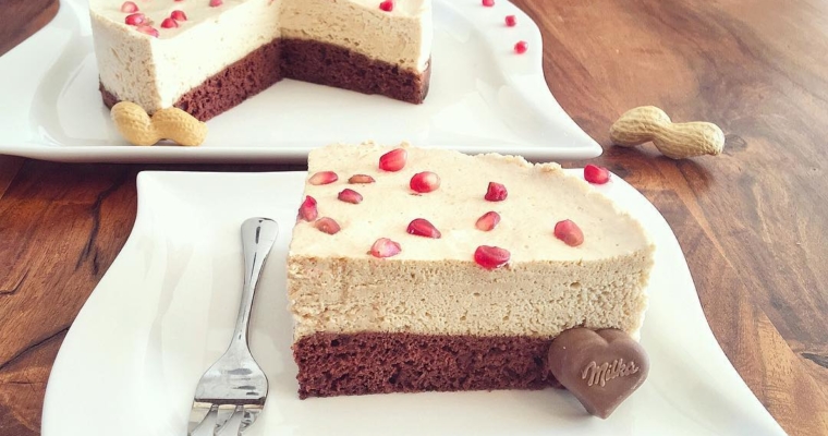 Schoko Erdnussbutter Granatapfel Kuchen