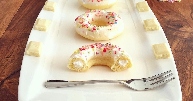 White Chocolate Birthday Cake Donuts