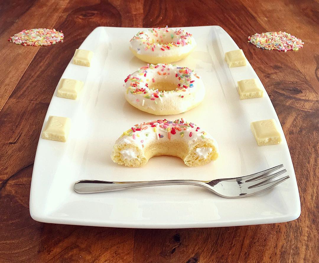 White Chocolate Birthday Cake Donuts