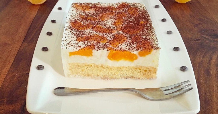 Weiße Schokolade Mandarinen Kakao Kuchen