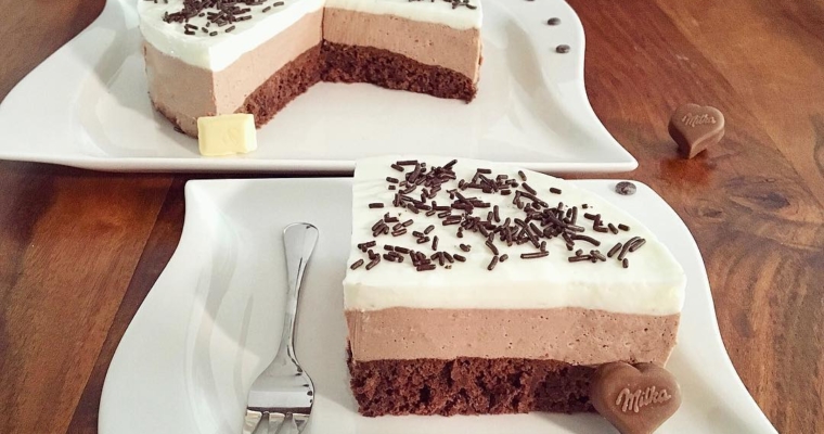 Vierfacher Schokostreusel Kuchen