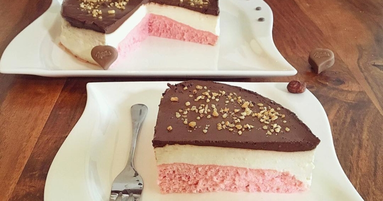 Pinker Doppel Schoko Haselnuss Kuchen