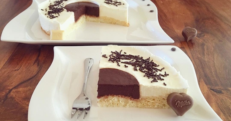 White Chocolate Chocolate Core Chocolate Sprinkle Cake