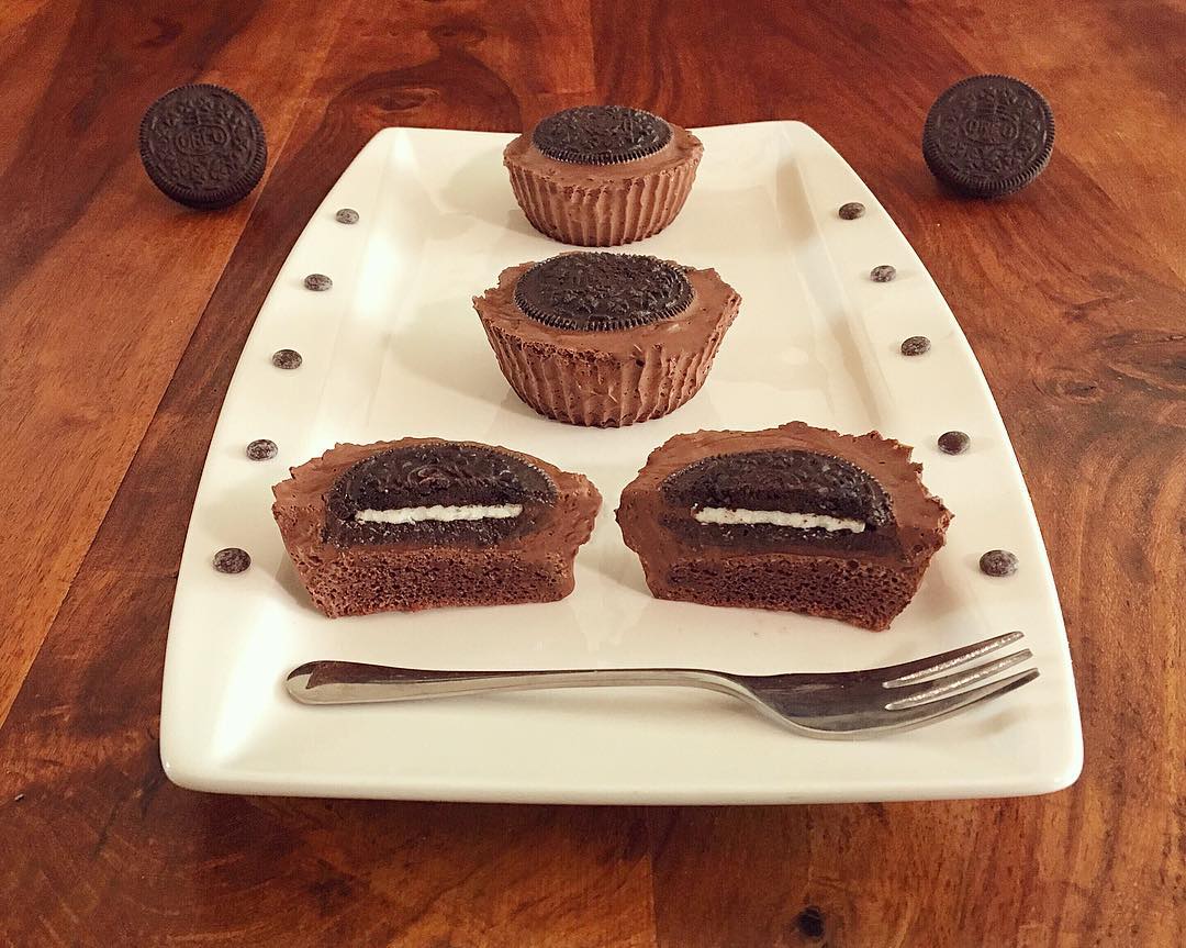 Chocolate dipped Oreo Muffins