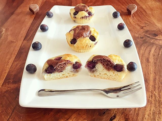 Doppelschoko Blaubeer Muffins
