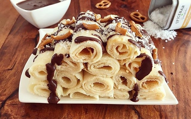 Salted Chocolate Pretzel Crêpes