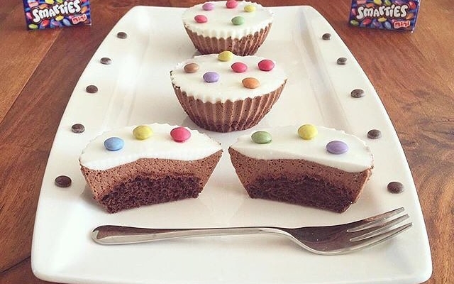 Doppel Schoko Smartie Muffins